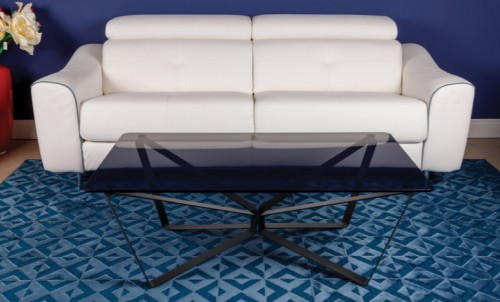 Стіл журнальний LUTON R 125х70 Nicolas скло димчастий глянець